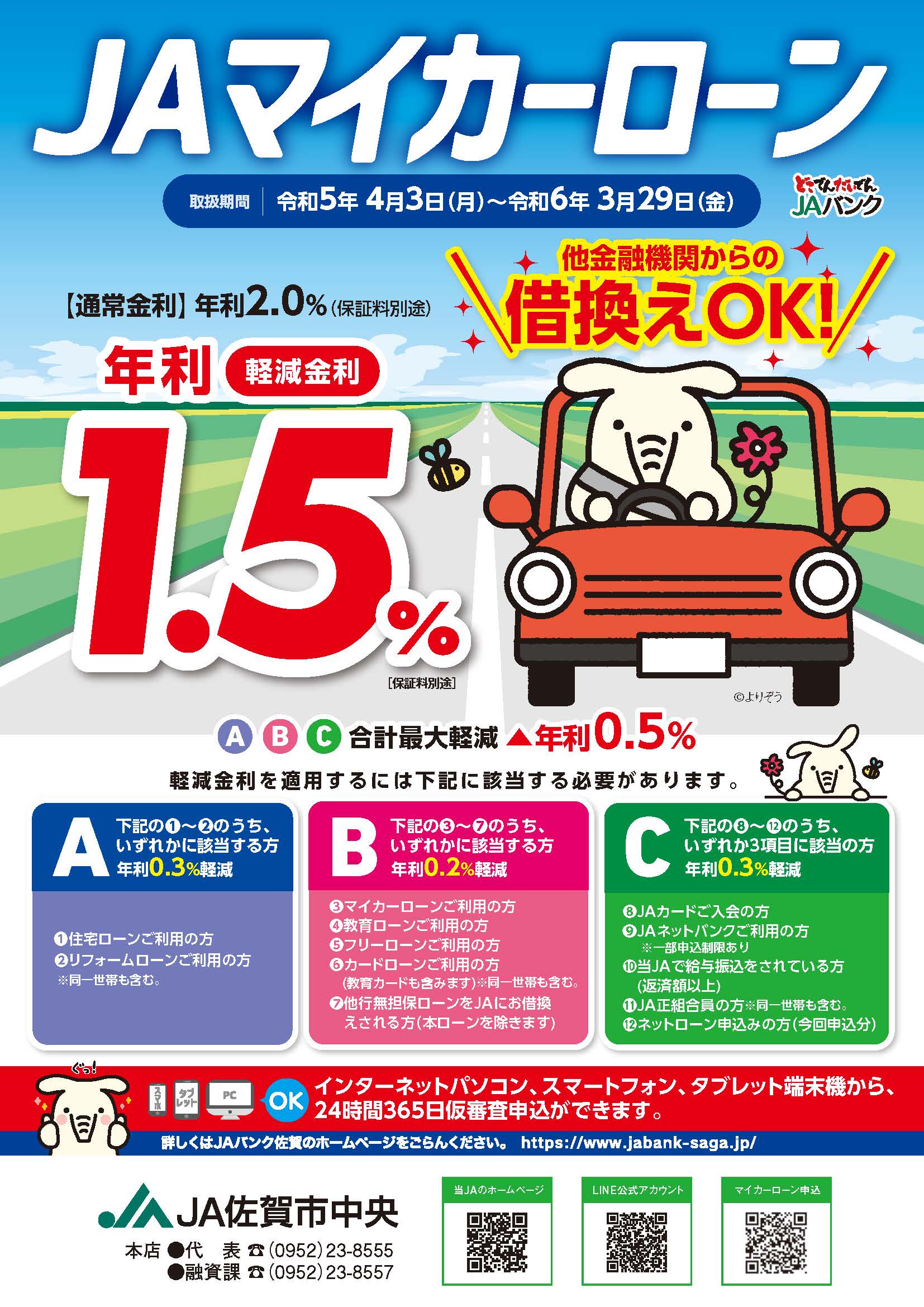 JAマイカーローン4月チラシ