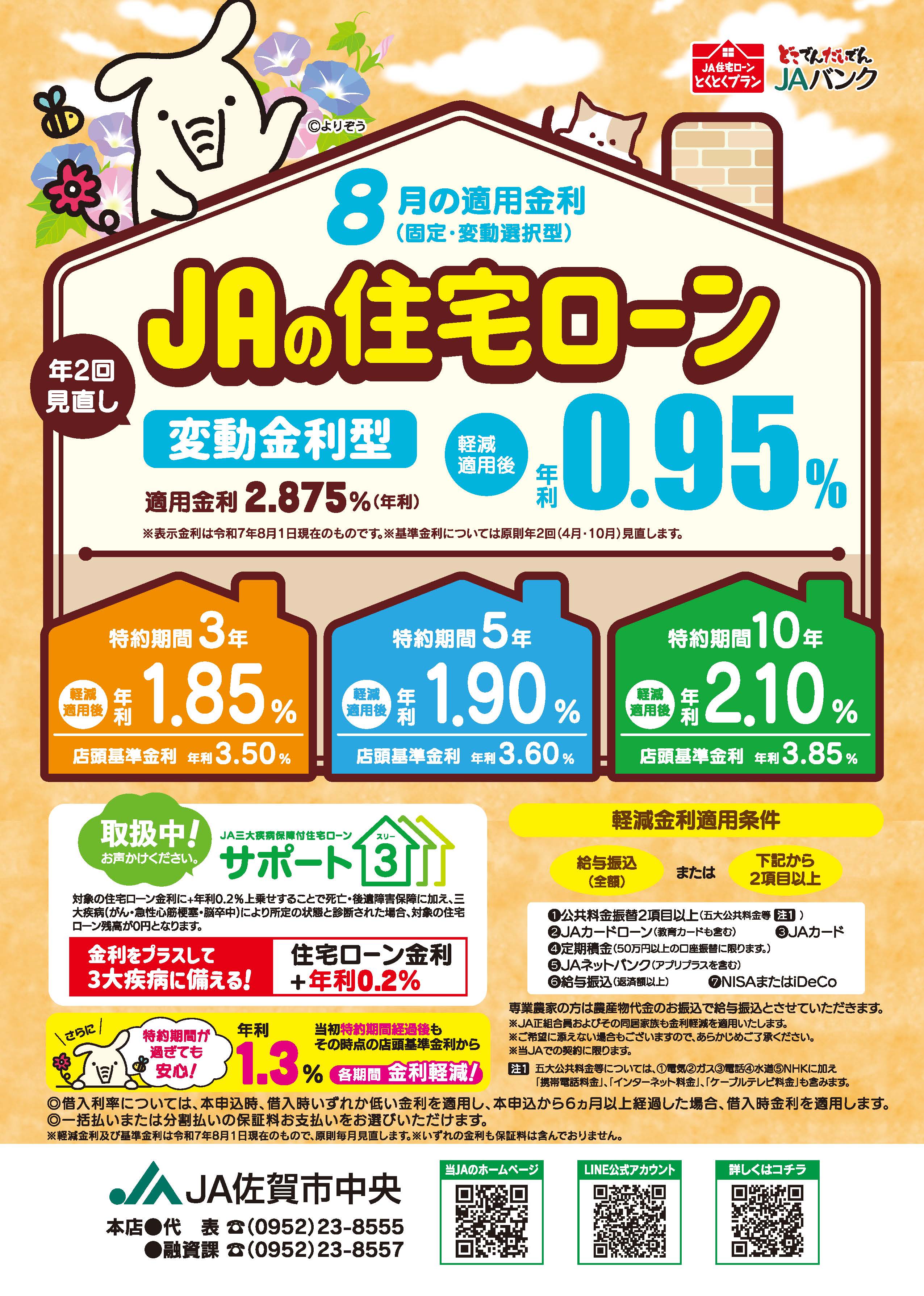JA住宅ローン8月チラシ